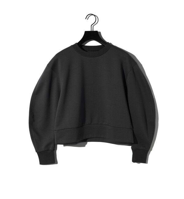 MIDIUMISOLID「MIDIUMISOLID for Ladies カーブスリーブダブルニットプルオーバー」|Tシャツ・カットソー|ブラック