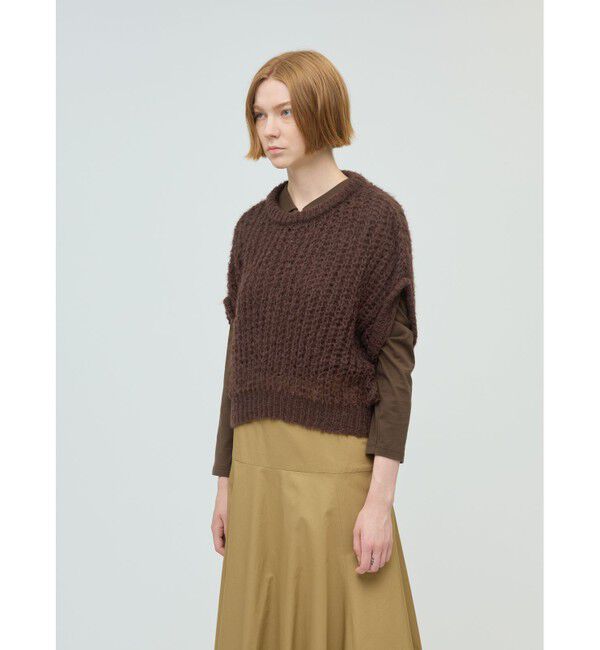 mizuiro ind「mizuiro ind ヘアリーコクーンワイドベスト」|ニット・セーター|