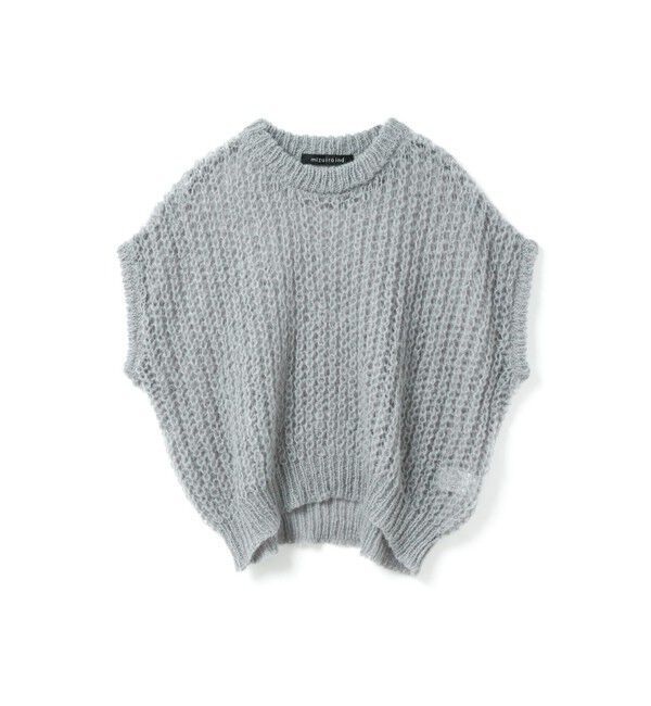 mizuiro ind「mizuiro ind ヘアリーコクーンワイドベスト」|ニット・セーター|ライトグレー