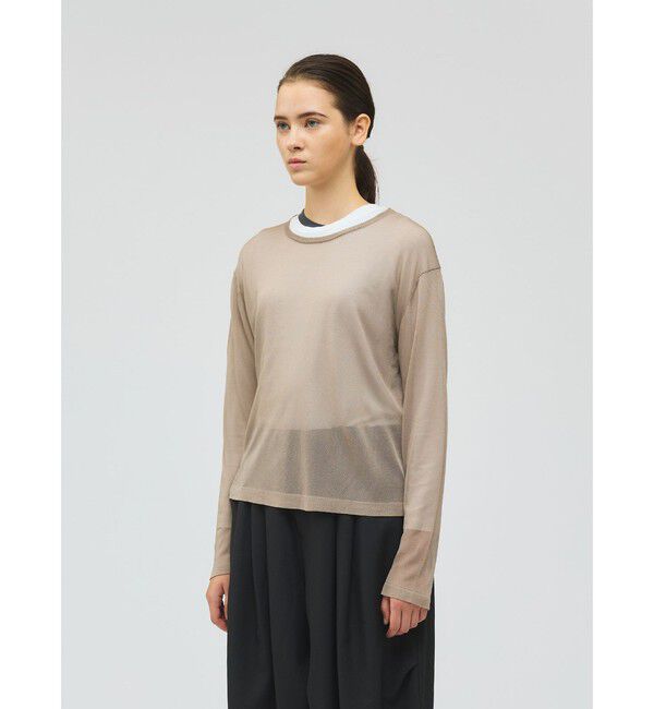 mizuiro ind「mizuiro ind シアークルーネックプルオーバー」|ニット・セーター|