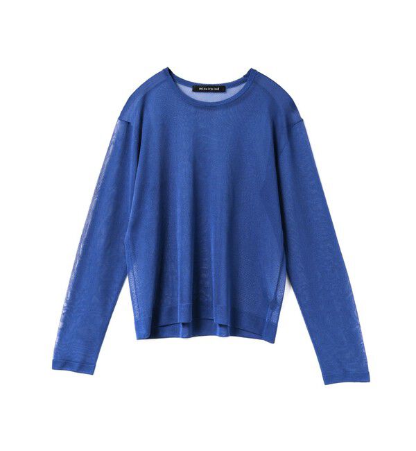 mizuiro ind「mizuiro ind シアークルーネックプルオーバー」|ニット・セーター|ブルー