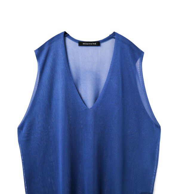mizuiro ind「mizuiro ind シアー深Vネックベスト」|ベスト・ジレ|