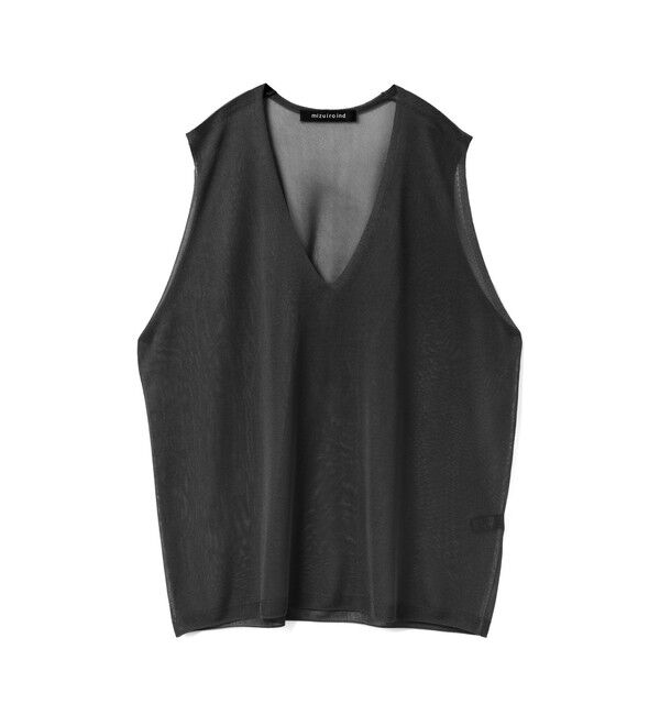 mizuiro ind「mizuiro ind シアー深Vネックベスト」|ベスト・ジレ|
