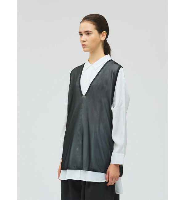 mizuiro ind「mizuiro ind シアー深Vネックベスト」|ベスト・ジレ|