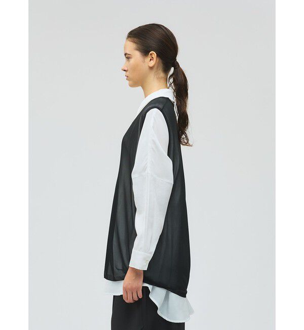 mizuiro ind「mizuiro ind シアー深Vネックベスト」|ベスト・ジレ|