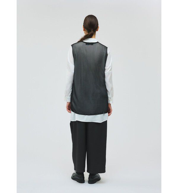 mizuiro ind「mizuiro ind シアー深Vネックベスト」|ベスト・ジレ|