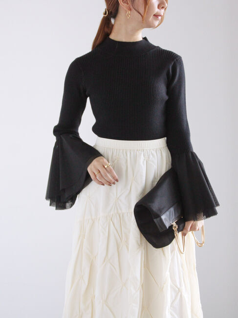 Te chichi「チュールフレアスリーブニットプルオーバー」|ニット・セーター|