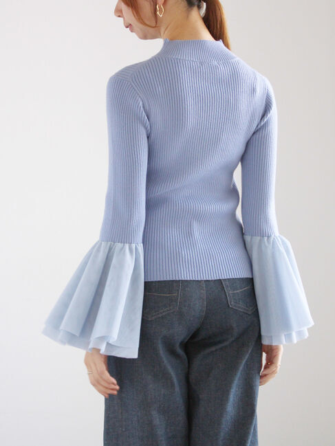 Te chichi「チュールフレアスリーブニットプルオーバー」|ニット・セーター|