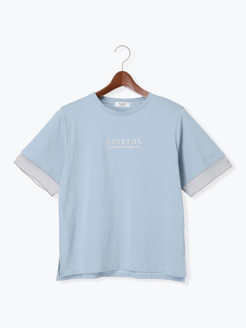 Te chichi TERRASSE「型押しプリント袖切替Tシャツ」|Tシャツ・カットソー|