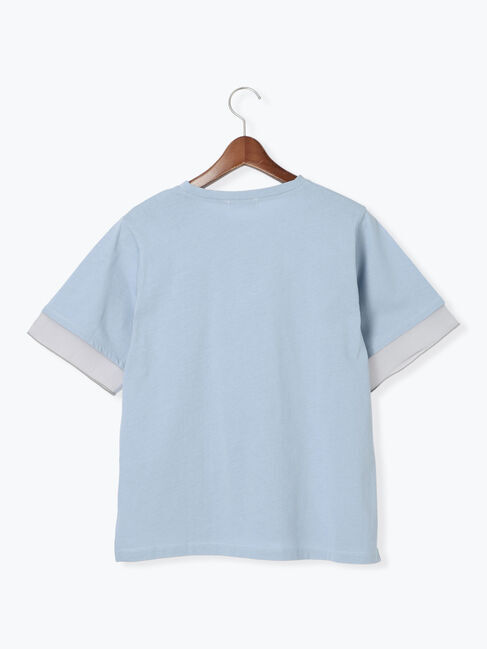 Te chichi TERRASSE「型押しプリント袖切替Tシャツ」|Tシャツ・カットソー|