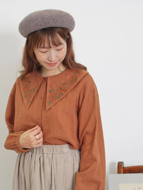 Samansa Mos2「【マカベアリス&times;Samansa Mos2】花柄刺繍ブラウス」|シャツ・ブラウス|