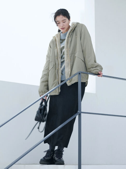 Samansa Mos2 blue「マーブル柄フェザーヤーンニットプルオーバー」|ニット・セーター|