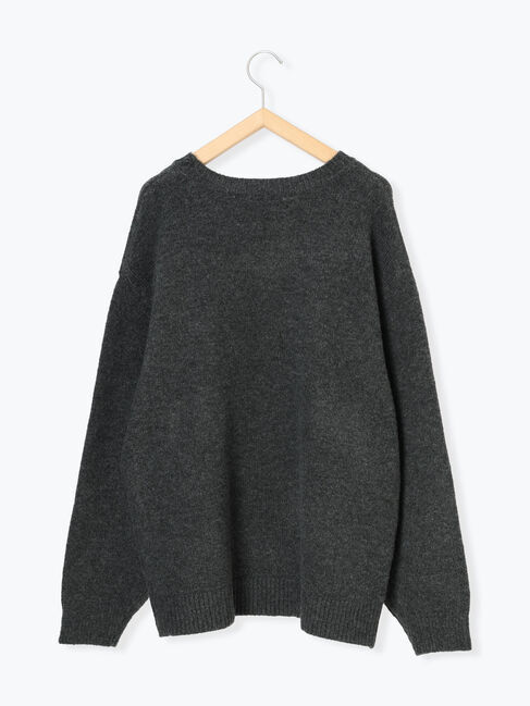 Samansa Mos2 blue「◎プリント起毛ニットプルオーバー」|ニット・セーター|