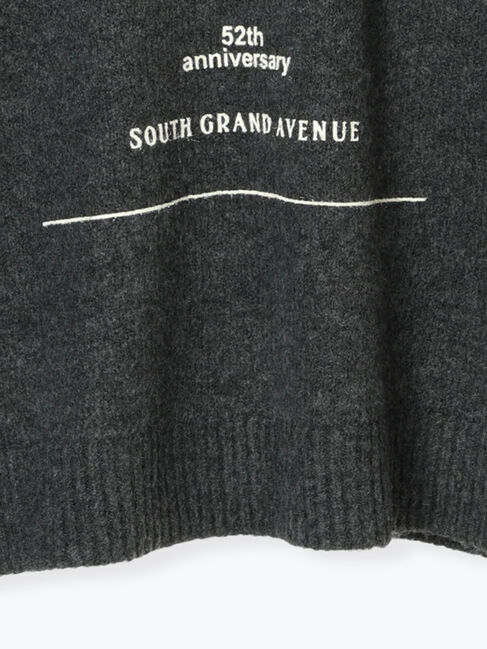 Samansa Mos2 blue「◎プリント起毛ニットプルオーバー」|ニット・セーター|