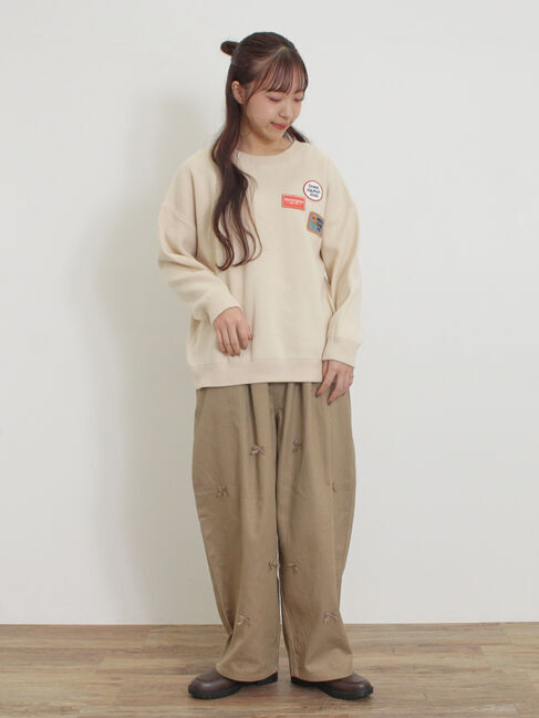 Samansa Mos2「ワッペン付スウェットライクニット」|ニット・セーター|