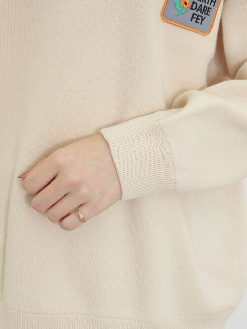 Samansa Mos2「ワッペン付スウェットライクニット」|ニット・セーター|