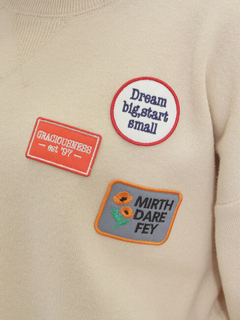 Samansa Mos2「ワッペン付スウェットライクニット」|ニット・セーター|