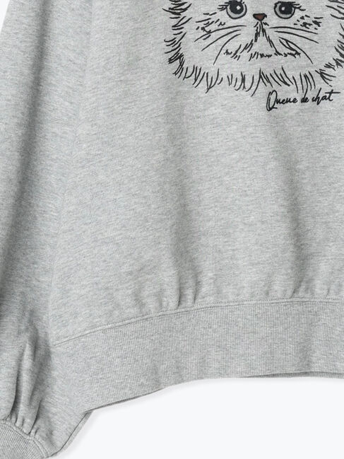 Samansa Mos2「ネコプリント刺繍スウェット」|Tシャツ・カットソー|