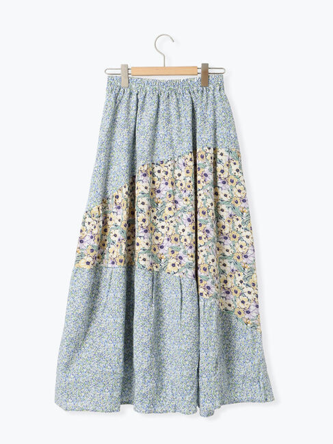 Samansa Mos2「花柄パッチワークティアードスカート」|スカート|