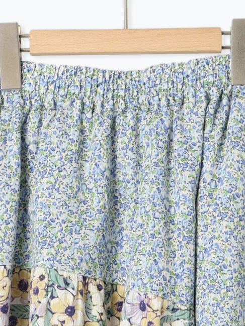 Samansa Mos2「花柄パッチワークティアードスカート」|スカート|