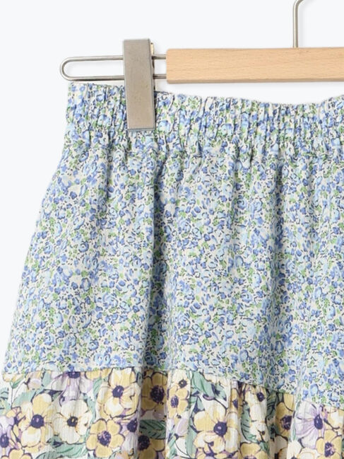 Samansa Mos2「花柄パッチワークティアードスカート」|スカート|