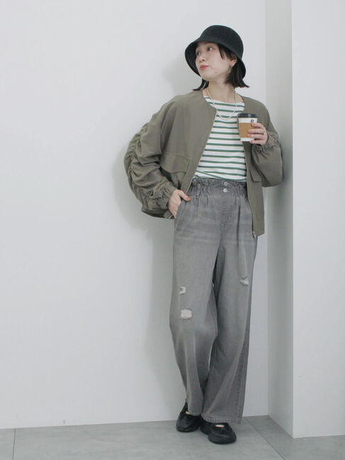 Samansa Mos2 blue「透かし柄ニットバケットハット」|その他|