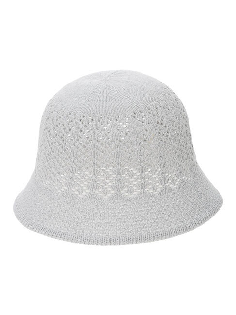 Samansa Mos2 blue「透かし柄ニットバケットハット」|その他|