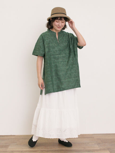 Samansa Mos2「レモン柄ジャカードチュニック」|シャツ・ブラウス|