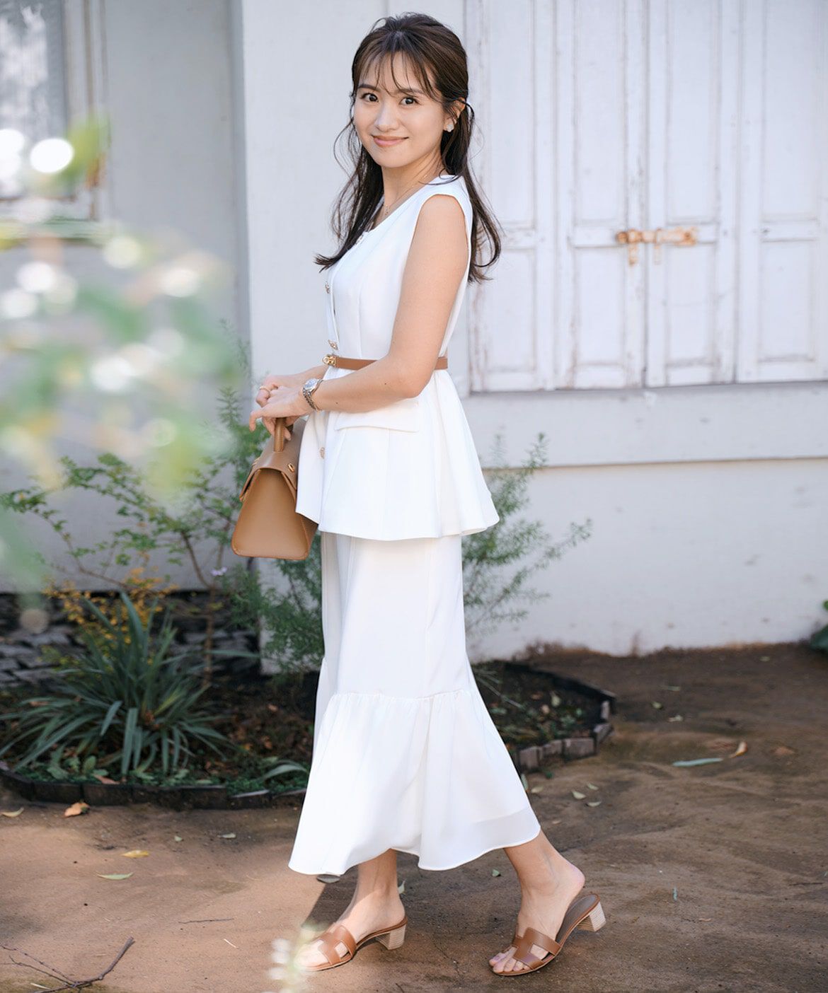 Maglie le cassetto「《曽田茉莉江コラボ》&ldquo;涼しげ&rdquo;華やぎジレブラウス」|ダウンベスト・ベスト|