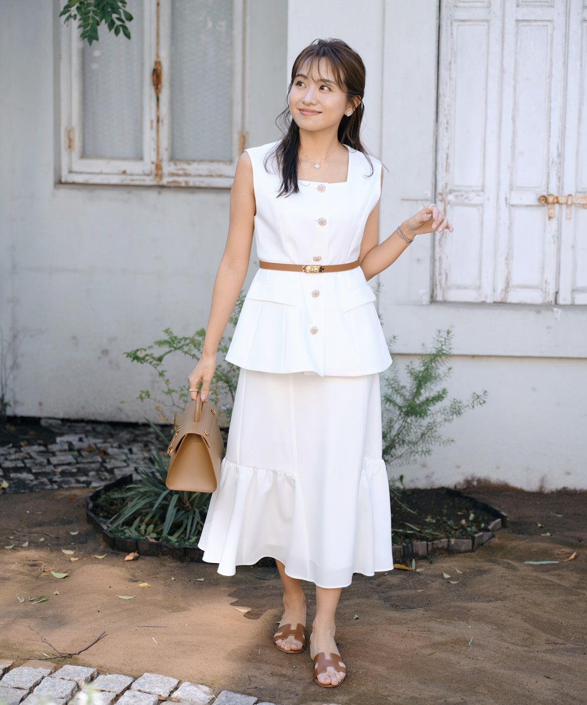 Maglie le cassetto「《曽田茉莉江コラボ》&ldquo;涼しげ&rdquo;華やぎジレブラウス」|ダウンベスト・ベスト|