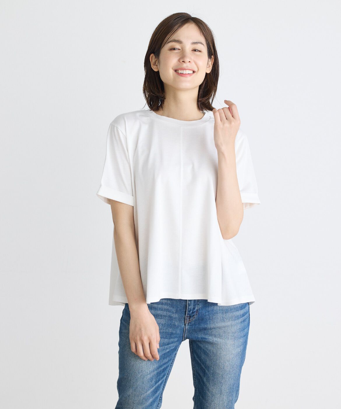 7-IDconcept.「《大きいサイズ》フレアシルエットカットソー」|Tシャツ・カットソー|