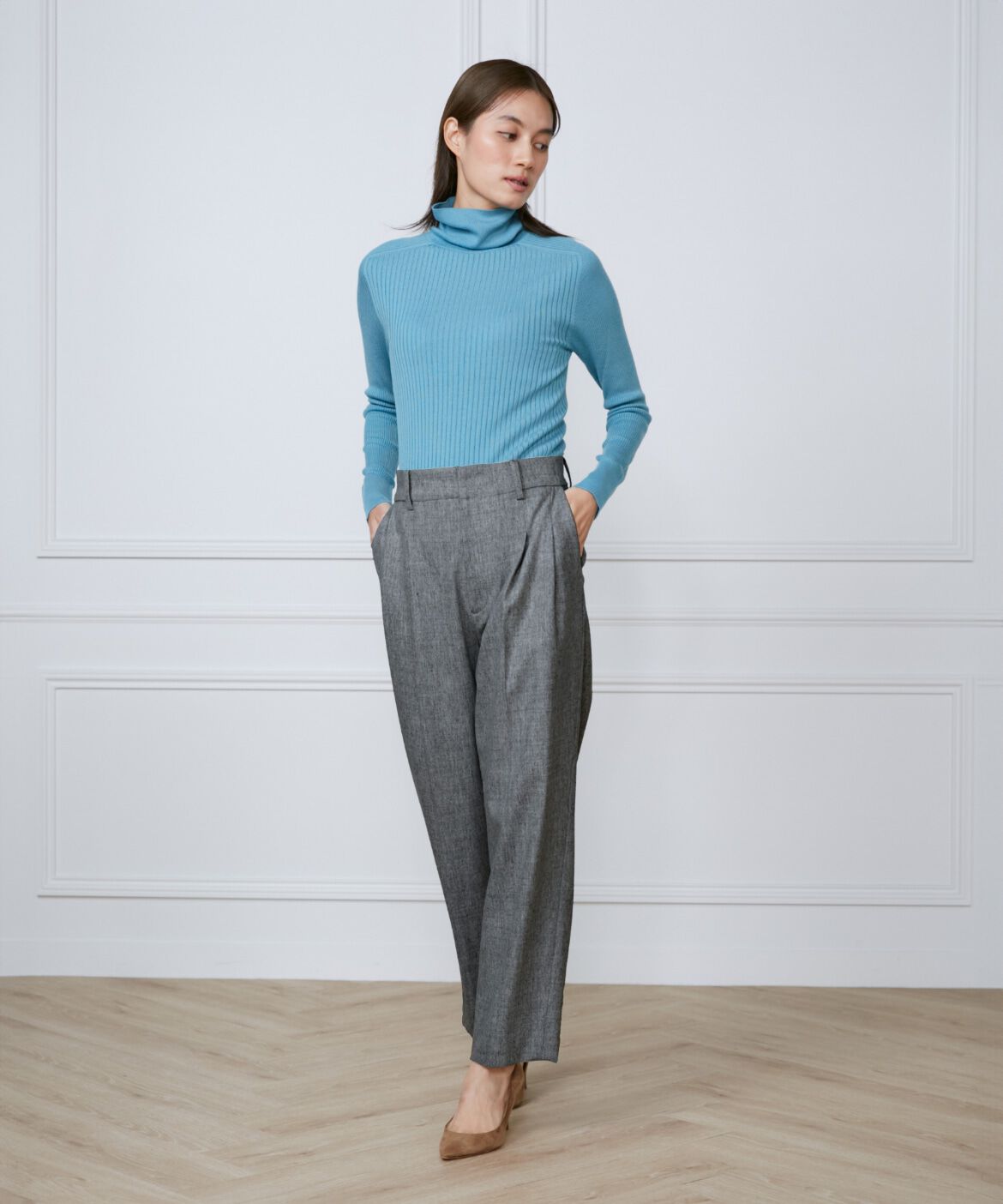 INED「《大きいサイズ》2タックパンツ《Botto Giuseppe》」|スラックス|