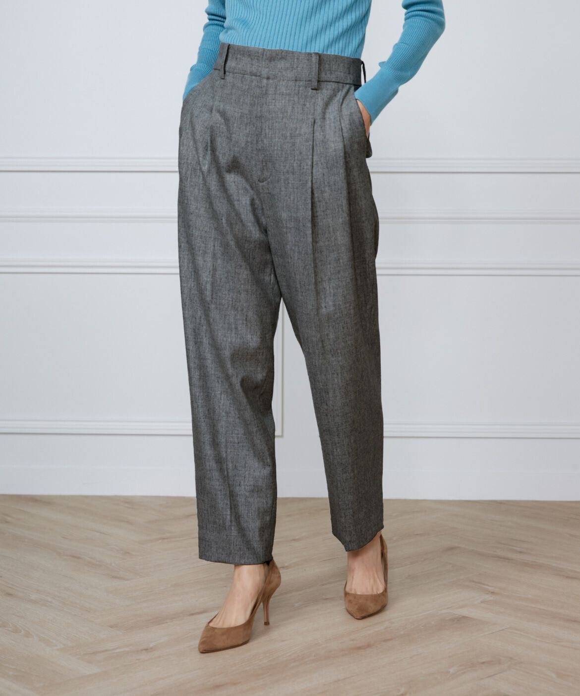 INED「《大きいサイズ》2タックパンツ《Botto Giuseppe》」|スラックス|ミディアムグ 2