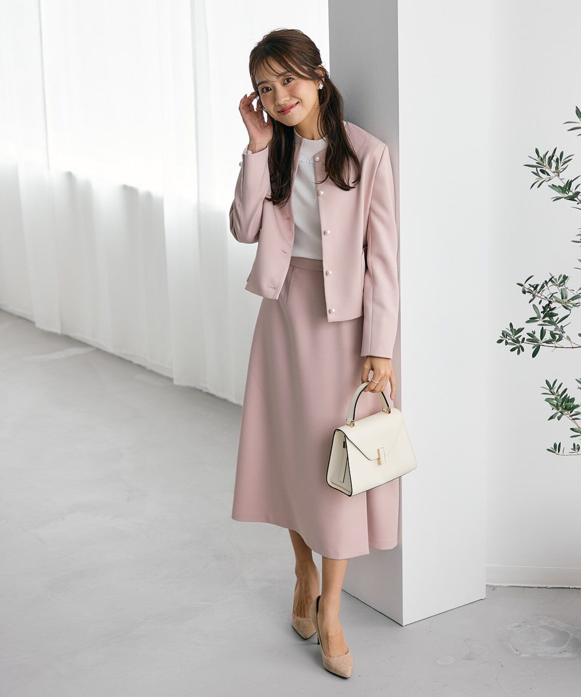 Maglie le cassetto「《曽田茉莉江コラボ》クルーネックパールジャケット」|ノーカラージャケット|