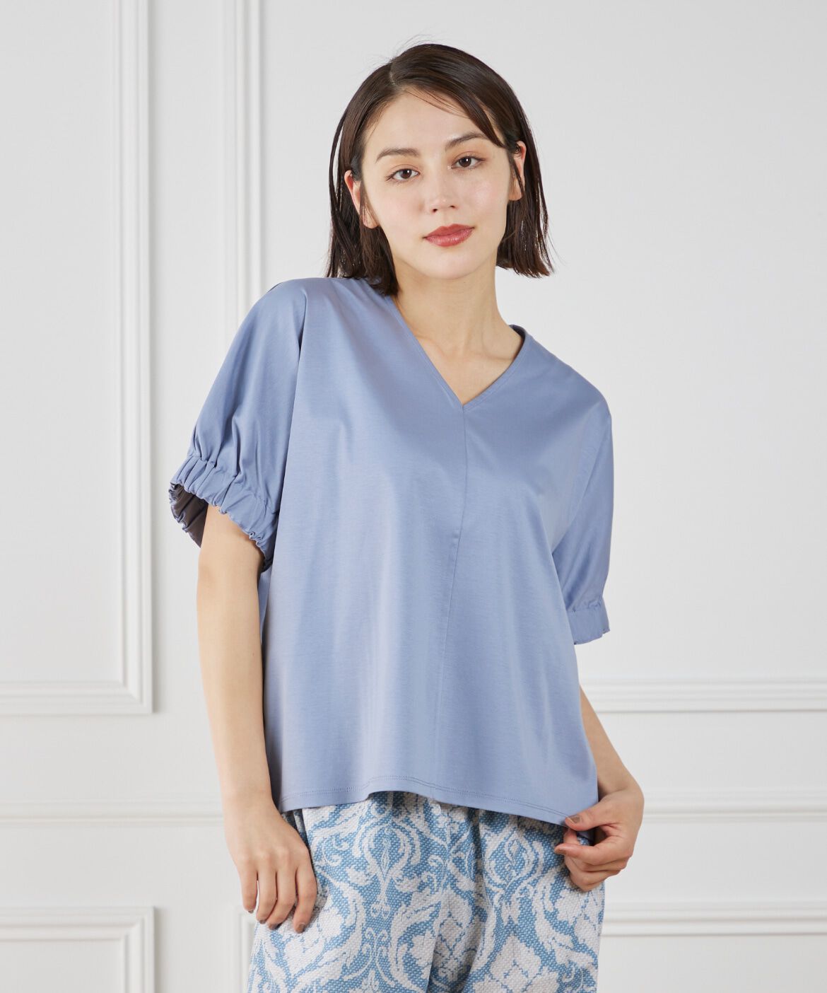 7-IDconcept.「ギャザースリーブプルオーバー」|Tシャツ・カットソー|