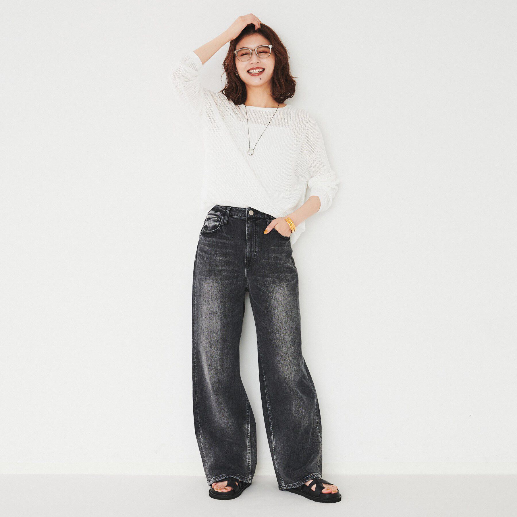 UNTITLED「【Healthy DENIM】 Pink Pepper（ピンクペッパー）ワイドストレートデニム」|デニム|