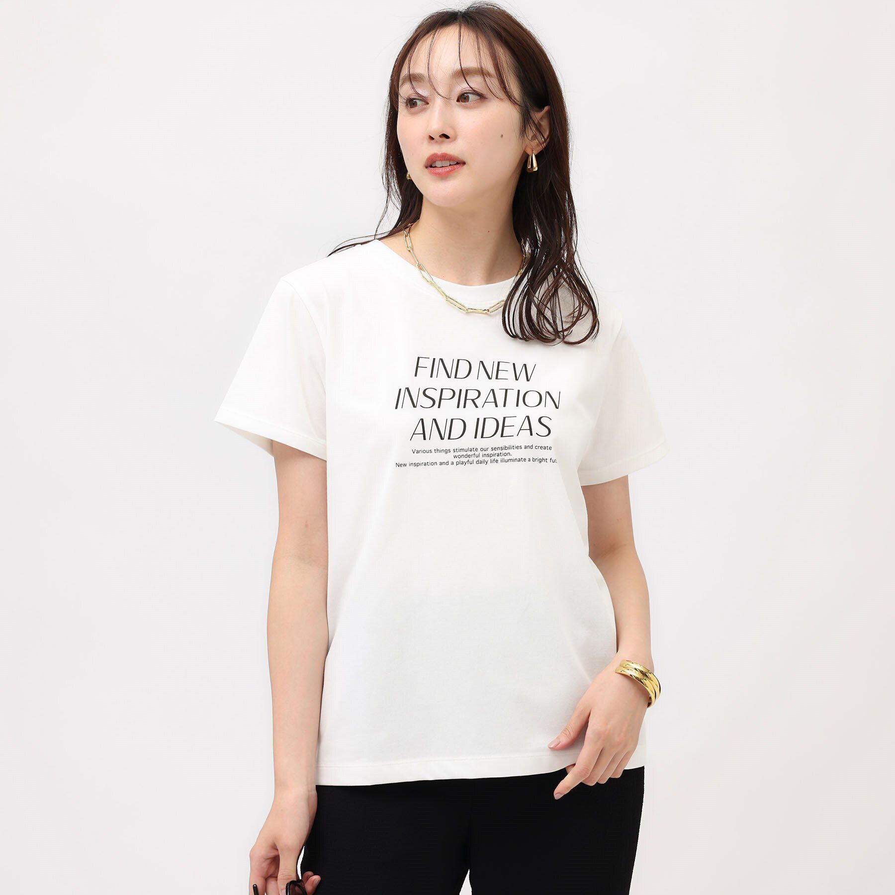 UNTITLED「【なめらかな肌触り】シルケットロゴTシャツ」|Tシャツ・カットソー|ホワイト(101)