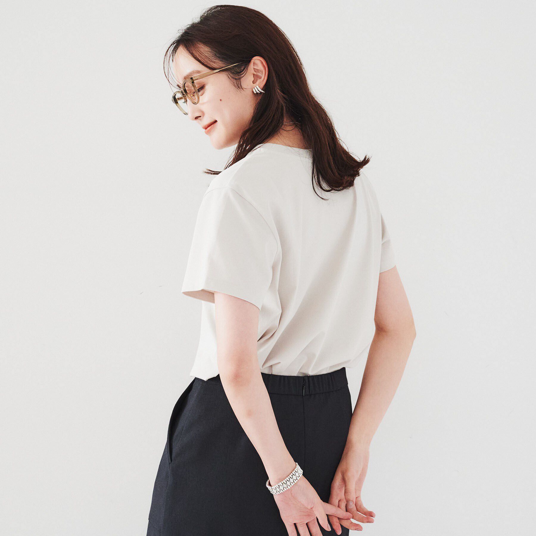 UNTITLED「【なめらかな肌触り】シルケットロゴTシャツ」|Tシャツ・カットソー|