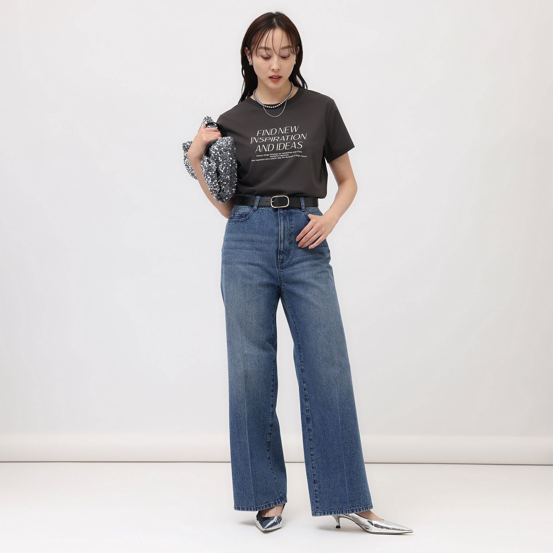 UNTITLED「【なめらかな肌触り】シルケットロゴTシャツ」|Tシャツ・カットソー|