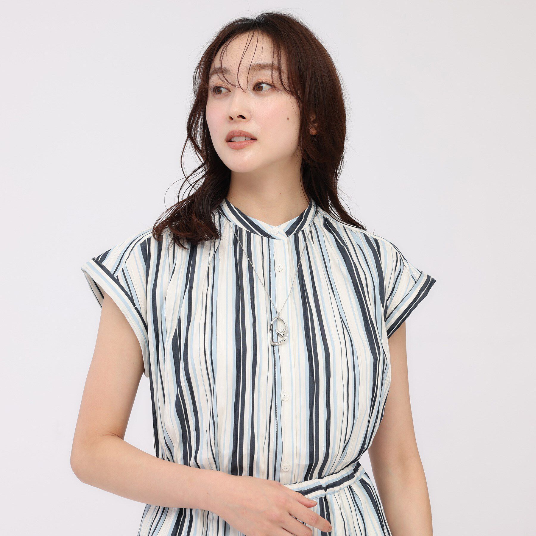 UNTITLED「【セットアップ可能】ラメストライプシャツ」|シャツ・ブラウス|