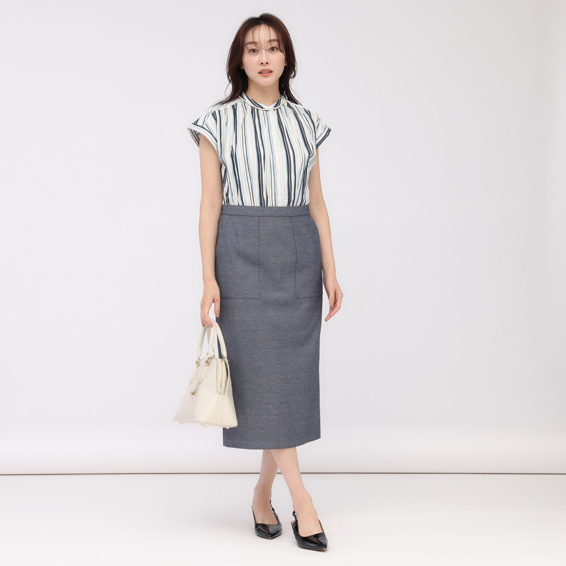 UNTITLED「【セットアップ可能】ラメストライプシャツ」|シャツ・ブラウス|