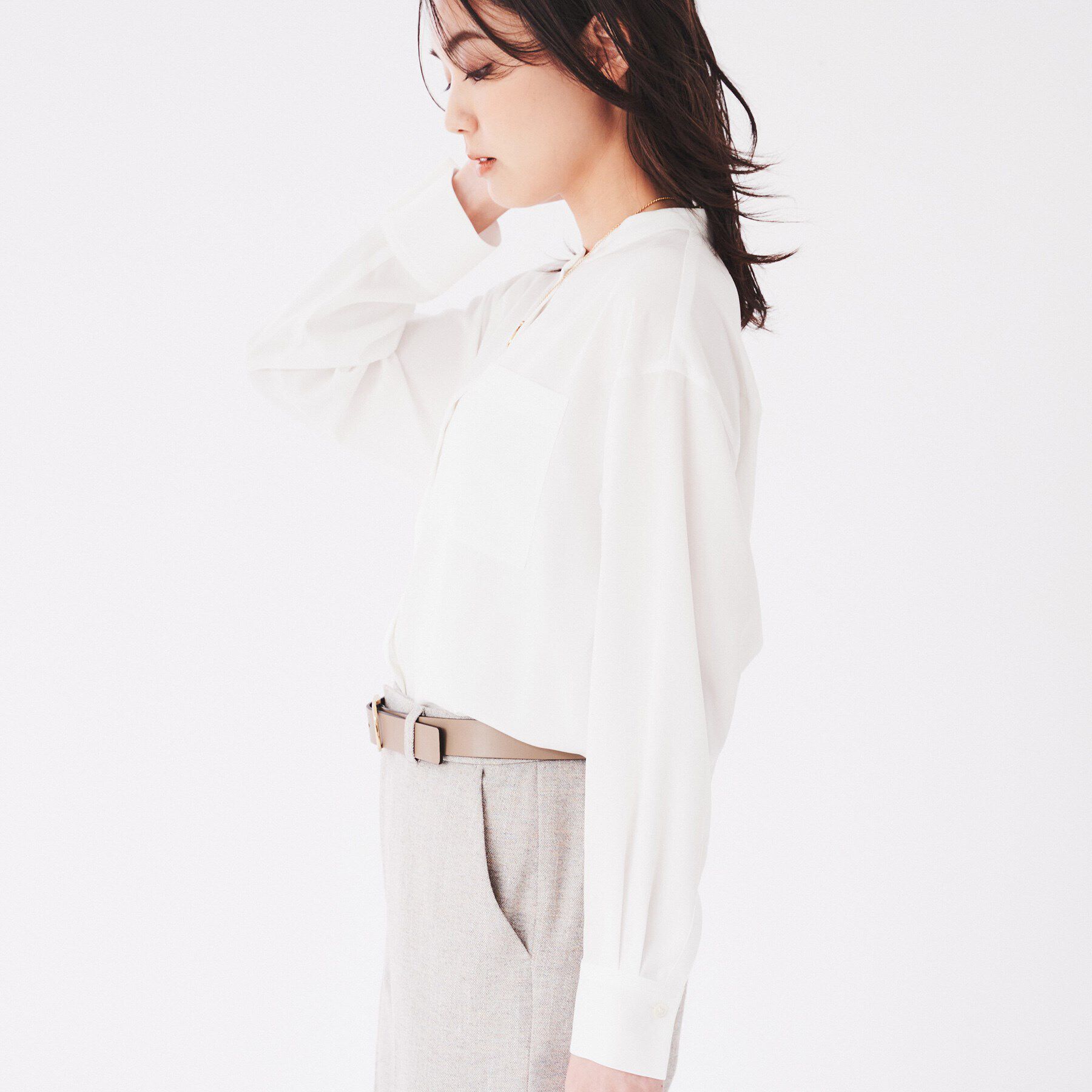 UNTITLED「【洗える/オンオフ使える】スタンドカラーシャツ」|シャツ・ブラウス|