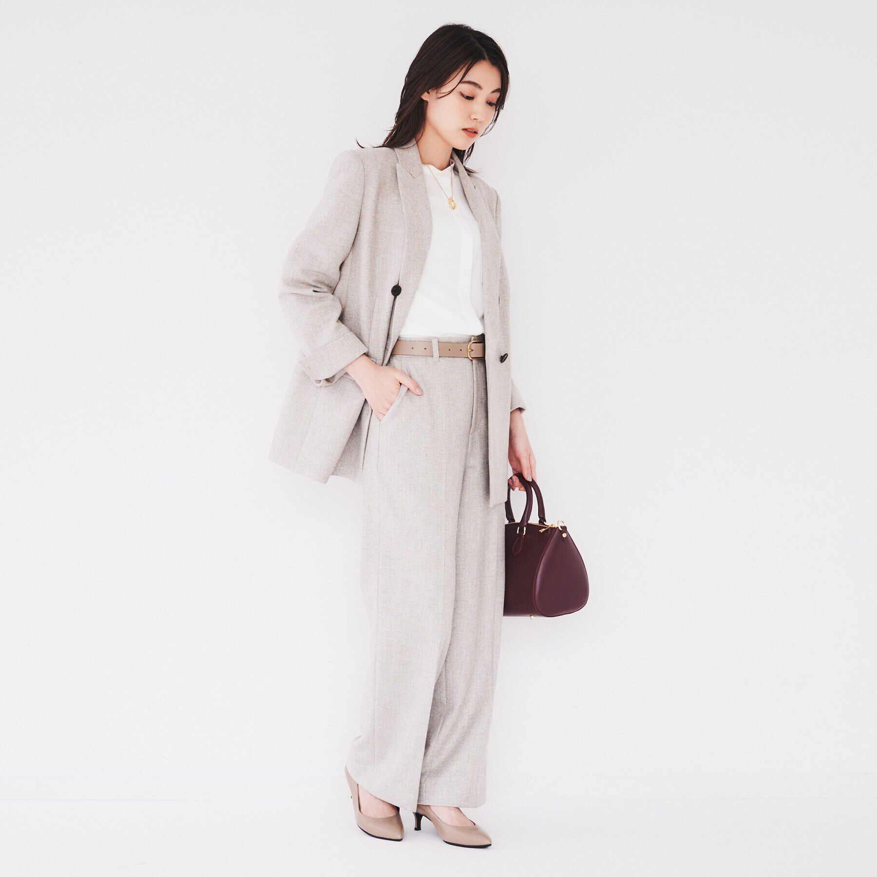 UNTITLED「【洗える/オンオフ使える】スタンドカラーシャツ」|シャツ・ブラウス|