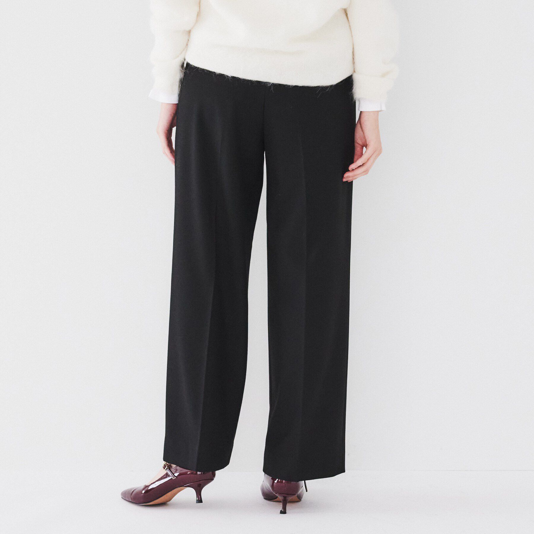 UNTITLED「【裏起毛/後ろウエストゴム/日本製】タックなしフルレングスワイドパンツ」|その他|