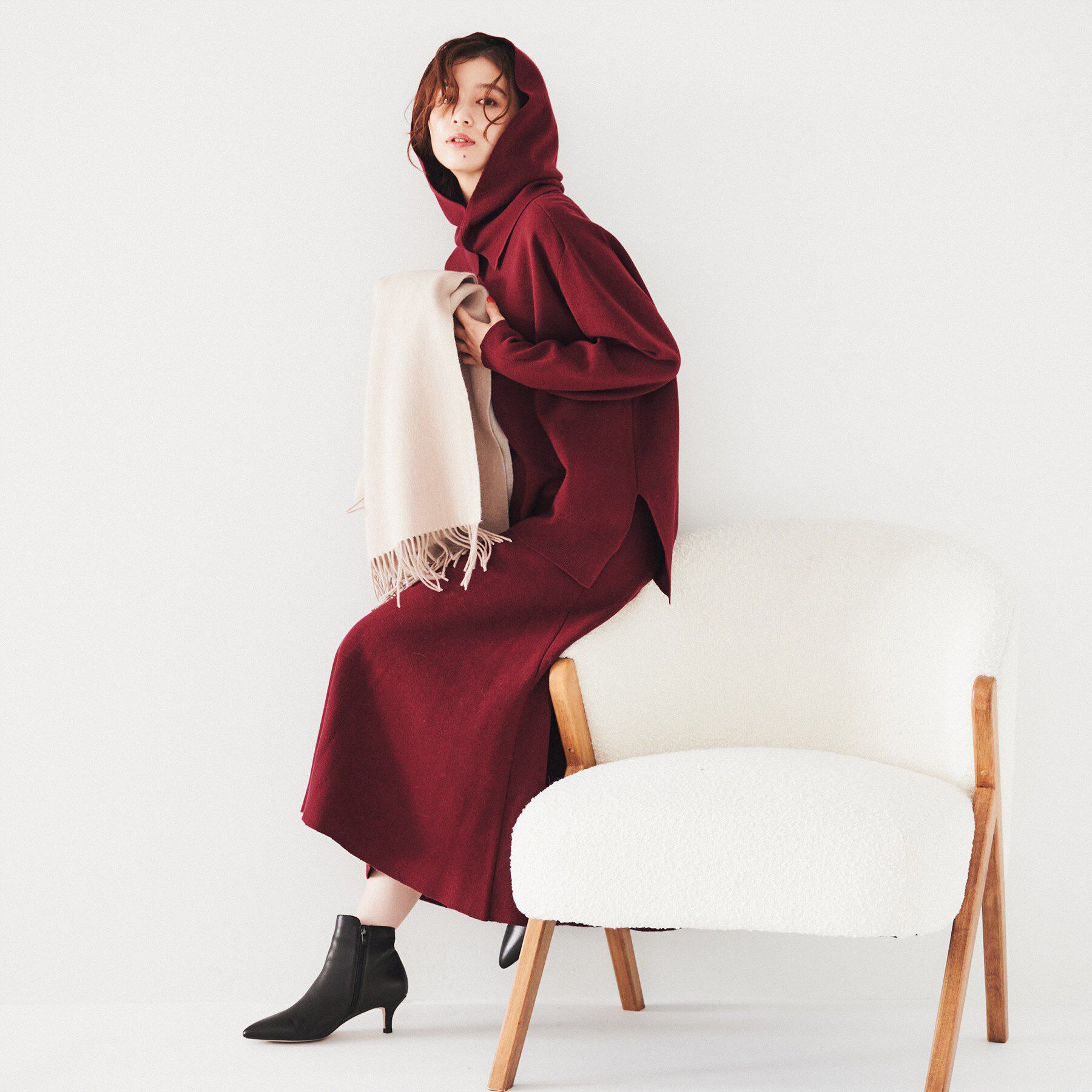 UNTITLED「【セットアップ可能/スウェットライク】セミフレアニットスカート」|スカート|