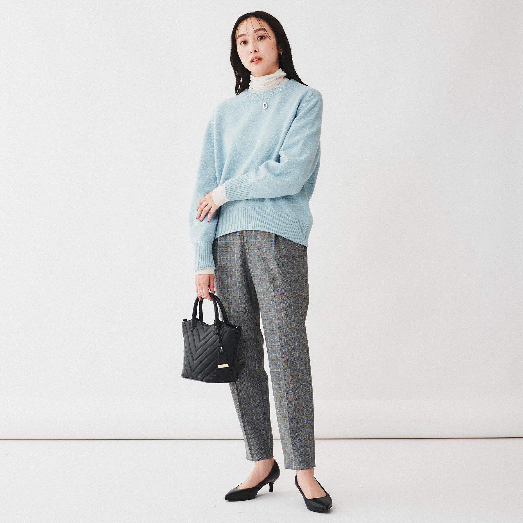 UNTITLED「ラムウールカシミヤ パフスリーブプルオーバーニット」|ニット・セーター|