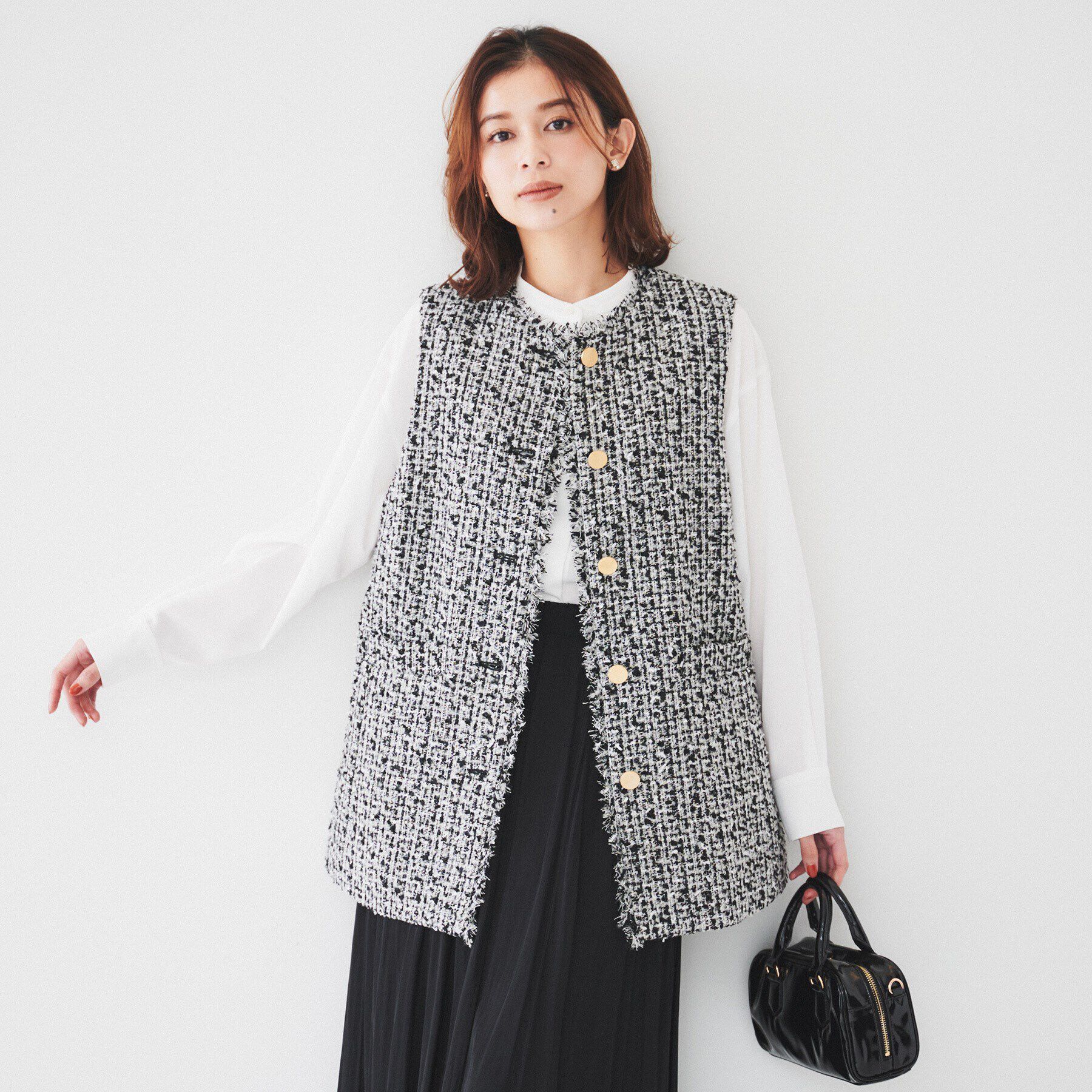 UNTITLED「ファンシーツイードジレ」|ベスト・ジレ|