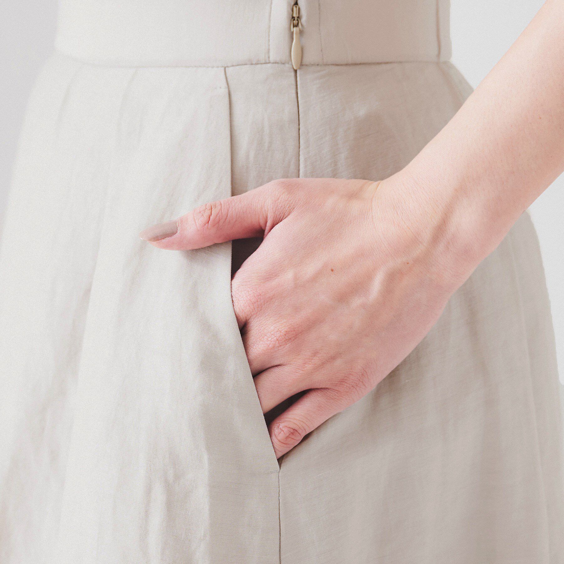 UNTITLED「【セットアップ可能/手洗い可】リネン混フレアスカート」|スカート|