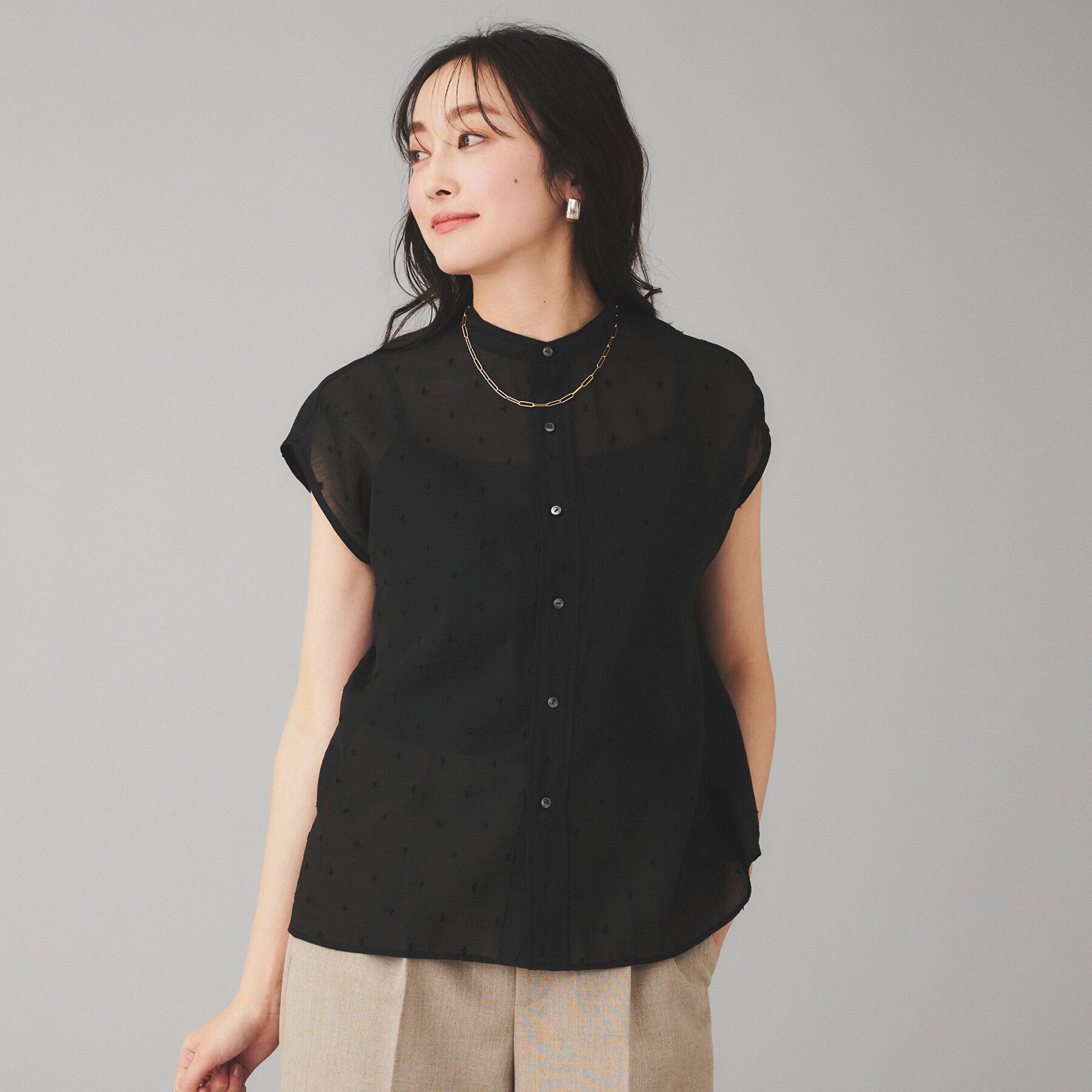 UNTITLED「【TICCA】ドットエンブロイダリーフレンチシャツ」|シャツ・ブラウス|