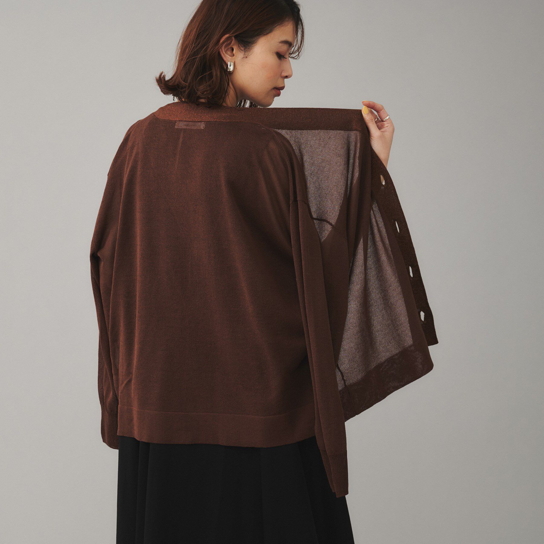 UNTITLED「【TORRAZZO DONNA】シースルーラメカーディガン」|カーディガン|